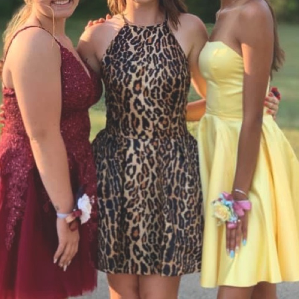 Sherri Hill Cheetah Print Homecoming Dress (Size 6)